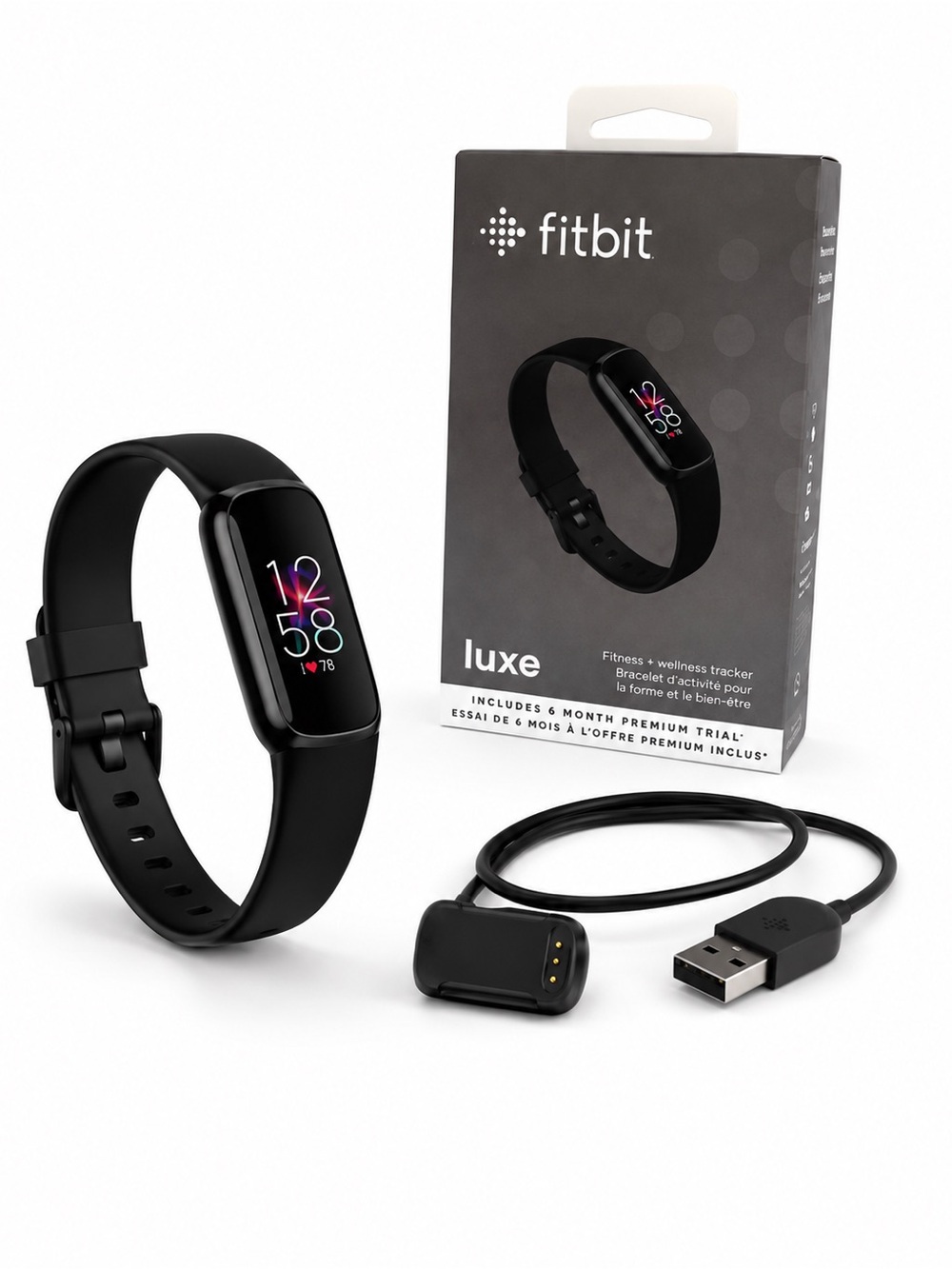 Fitbit Luxe Fitness & Wellness Tracker Black | Excellent Condition w/Box+Charger